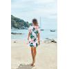image:imageEkouaer Womens Cover Ups Casual Swimsuit Coverups Flowy Tie Waist Beach Cover Up DressWhite Pink Floral