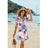 image:imageEkouaer Womens Cover Ups Casual Swimsuit Coverups Flowy Tie Waist Beach Cover Up DressWhite Red Floral