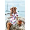 image:imageEkouaer Womens Cover Ups Casual Swimsuit Coverups Flowy Tie Waist Beach Cover Up DressWhite Red Floral
