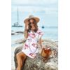 image:imageEkouaer Womens Cover Ups Casual Swimsuit Coverups Flowy Tie Waist Beach Cover Up DressWhite Small Floral