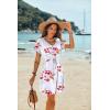 image:imageEkouaer Womens Cover Ups Casual Swimsuit Coverups Flowy Tie Waist Beach Cover Up DressWhite Small Floral