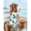 image:imageEkouaer Womens Cover Ups Casual Swimsuit Coverups Flowy Tie Waist Beach Cover Up DressWhite Tropical Floral