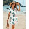 image:imageEkouaer Womens Cover Ups Casual Swimsuit Coverups Flowy Tie Waist Beach Cover Up DressWhite Tropical Floral