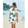 image:imageEkouaer Womens Cover Ups Casual Swimsuit Coverups Flowy Tie Waist Beach Cover Up DressWhite Tropical Floral