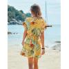 image:imageEkouaer Womens Cover Ups Casual Swimsuit Coverups Flowy Tie Waist Beach Cover Up DressYellow Print