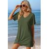 image:imageEkouaer Womens Coverup Short Sleeve Swimsuit Cover Ups 2026 Summer Bathing Suit Cover Twisted Cover Up Dress S2XLArmy Green