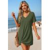 image:imageEkouaer Womens Coverup Short Sleeve Swimsuit Cover Ups 2026 Summer Bathing Suit Cover Twisted Cover Up Dress S2XLArmy Green