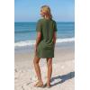 image:imageEkouaer Womens Coverup Short Sleeve Swimsuit Cover Ups 2026 Summer Bathing Suit Cover Twisted Cover Up Dress S2XLArmy Green