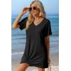 image:imageEkouaer Womens Coverup Short Sleeve Swimsuit Cover Ups 2026 Summer Bathing Suit Cover Twisted Cover Up Dress S2XLBlack