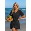 image:imageEkouaer Womens Coverup Short Sleeve Swimsuit Cover Ups 2026 Summer Bathing Suit Cover Twisted Cover Up Dress S2XLBlack
