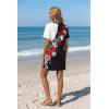 image:imageEkouaer Womens Coverup Short Sleeve Swimsuit Cover Ups 2026 Summer Bathing Suit Cover Twisted Cover Up Dress S2XLBlack Red Floral
