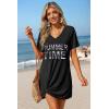 image:imageEkouaer Womens Coverup Short Sleeve Swimsuit Cover Ups 2026 Summer Bathing Suit Cover Twisted Cover Up Dress S2XLBlack Summer Time