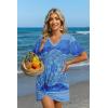 image:imageEkouaer Womens Coverup Short Sleeve Swimsuit Cover Ups 2026 Summer Bathing Suit Cover Twisted Cover Up Dress S2XLBlue Paisley Print