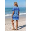 image:imageEkouaer Womens Coverup Short Sleeve Swimsuit Cover Ups 2026 Summer Bathing Suit Cover Twisted Cover Up Dress S2XLBlue Paisley Print
