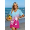 image:imageEkouaer Womens Coverup Short Sleeve Swimsuit Cover Ups 2026 Summer Bathing Suit Cover Twisted Cover Up Dress S2XLBlue Pink Tree