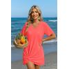 image:imageEkouaer Womens Coverup Short Sleeve Swimsuit Cover Ups 2026 Summer Bathing Suit Cover Twisted Cover Up Dress S2XLCoral Orange