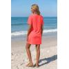 image:imageEkouaer Womens Coverup Short Sleeve Swimsuit Cover Ups 2026 Summer Bathing Suit Cover Twisted Cover Up Dress S2XLCoral Orange