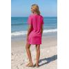 image:imageEkouaer Womens Coverup Short Sleeve Swimsuit Cover Ups 2026 Summer Bathing Suit Cover Twisted Cover Up Dress S2XLHot Pink