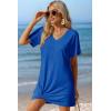 image:imageEkouaer Womens Coverup Short Sleeve Swimsuit Cover Ups 2026 Summer Bathing Suit Cover Twisted Cover Up Dress S2XLSnorkel Blue