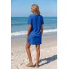 image:imageEkouaer Womens Coverup Short Sleeve Swimsuit Cover Ups 2026 Summer Bathing Suit Cover Twisted Cover Up Dress S2XLSnorkel Blue