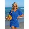 image:imageEkouaer Womens Coverup Short Sleeve Swimsuit Cover Ups 2026 Summer Bathing Suit Cover Twisted Cover Up Dress S2XLSnorkel Blue