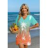 image:imageEkouaer Womens Coverup Short Sleeve Swimsuit Cover Ups 2026 Summer Bathing Suit Cover Twisted Cover Up Dress S2XLSunset Palm Ombre
