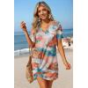 image:imageEkouaer Womens Coverup Short Sleeve Swimsuit Cover Ups 2026 Summer Bathing Suit Cover Twisted Cover Up Dress S2XLTie Dye Watercolor