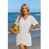 image:imageEkouaer Womens Coverup Short Sleeve Swimsuit Cover Ups 2026 Summer Bathing Suit Cover Twisted Cover Up Dress S2XLWhite