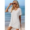 image:imageEkouaer Womens Coverup Short Sleeve Swimsuit Cover Ups 2026 Summer Bathing Suit Cover Twisted Cover Up Dress S2XLWhite