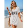 image:imageEkouaer Womens Coverup Short Sleeve Swimsuit Cover Ups 2026 Summer Bathing Suit Cover Twisted Cover Up Dress S2XLWhite Beach Letter