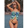 image:imageEkouaer Womens Coverups Beach Short Sarong Sheer Chiffon Cover Up Bikini Wraps S3XLBlue Green Floral