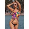 image:imageEkouaer Womens Coverups Beach Short Sarong Sheer Chiffon Cover Up Bikini Wraps S3XLColorful Abstract Graffiti