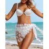 image:imageEkouaer Womens Coverups Beach Short Sarong Sheer Chiffon Cover Up Bikini Wraps S3XLFlowerwhite