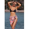 image:imageEkouaer Womens Coverups Beach Short Sarong Sheer Chiffon Cover Up Bikini Wraps S3XLPink Floral Blue Leaves
