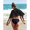 image:imageEkouaer Womens Coverups Beach Short Sarong Sheer Chiffon Cover Up Bikini Wraps S3XLSwiss Dotblack
