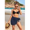 image:imageEkouaer Womens Coverups Beach Short Sarong Sheer Chiffon Cover Up Bikini Wraps S3XLSwiss Dotnavy Blue