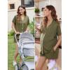 image:imageEkouaer Womens Maternity Nursing Pajama Sets Button Down Postpartum Pajamas Short Sleeve Breastfeeding ClothesArmy Green