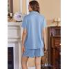 image:imageEkouaer Womens Maternity Nursing Pajama Sets Button Down Postpartum Pajamas Short Sleeve Breastfeeding ClothesLight Blue