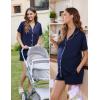 image:imageEkouaer Womens Maternity Nursing Pajama Sets Button Down Postpartum Pajamas Short Sleeve Breastfeeding ClothesNavy