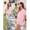 image:imageEkouaer Womens Maternity Nursing Pajama Sets Button Down Postpartum Pajamas Short Sleeve Breastfeeding ClothesPink Moon Teddy