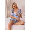 image:imageEkouaer Womens Maternity Nursing Pajama Sets Short Sleeve Postpartum Pajamas Breastfeeding Pregnancy ClothesAgray Flower