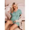 image:imageEkouaer Womens Maternity Nursing Pajama Sets Short Sleeve Postpartum Pajamas Breastfeeding Pregnancy ClothesAqua