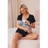 image:imageEkouaer Womens Maternity Nursing Pajama Sets Short Sleeve Postpartum Pajamas Breastfeeding Pregnancy ClothesBlack