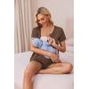 image:imageEkouaer Womens Maternity Nursing Pajama Sets Short Sleeve Postpartum Pajamas Breastfeeding Pregnancy ClothesBrown