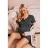 image:imageEkouaer Womens Maternity Nursing Pajama Sets Short Sleeve Postpartum Pajamas Breastfeeding Pregnancy ClothesDark Grey
