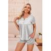 image:imageEkouaer Womens Maternity Nursing Pajama Sets Short Sleeve Postpartum Pajamas Breastfeeding Pregnancy ClothesLight Grey Stripe
