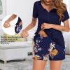 image:imageEkouaer Womens Maternity Nursing Pajama Sets Short Sleeve Postpartum Pajamas Breastfeeding Pregnancy ClothesNavy Blue Flower