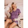 image:imageEkouaer Womens Maternity Nursing Pajama Sets Short Sleeve Postpartum Pajamas Breastfeeding Pregnancy ClothesPurple Stripe