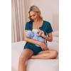 image:imageEkouaer Womens Maternity Nursing Pajama Sets Short Sleeve Postpartum Pajamas Breastfeeding Pregnancy ClothesTeal