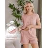 image:imageEkouaer Womens Maternity Nursing Pajamas Set Breastfeeding Sleepwear Double Layer Short Sleeve Top amp Shorts Nursing PjsApink